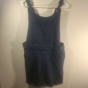Hudson Jeans Women's Raw Hem Dark Denim Mini Dress/Jumper Size L